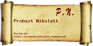 Probszt Nikolett névjegykártya